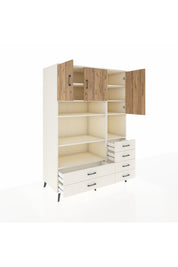 Kronos Dolap 9 Raflı 6 Çekmeceli 3 Kapaklı 132x59x195 Aytaşı-Çam/Aytaşı