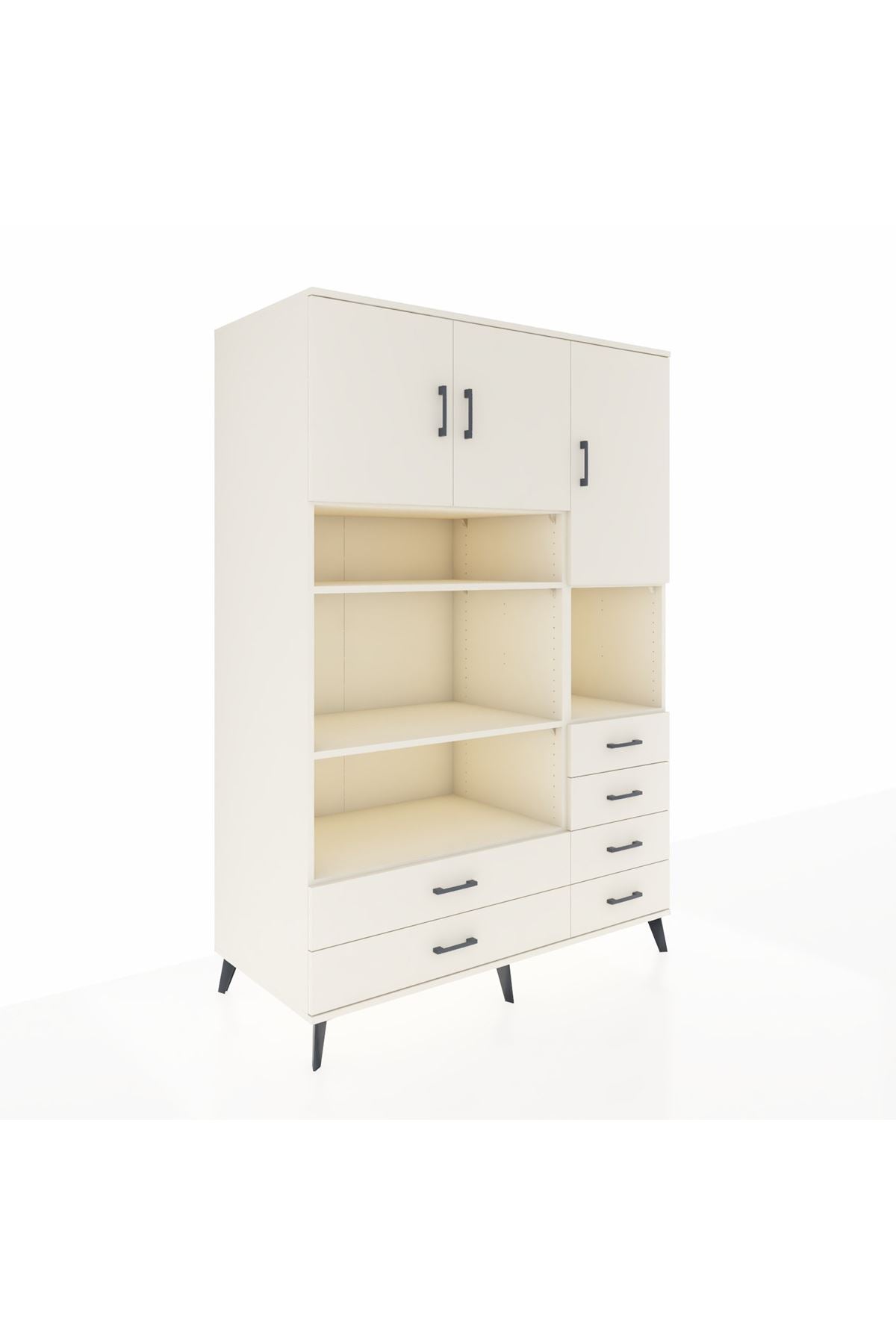 Kronos Dolap 9 Raflı 6 Çekmeceli 3 Kapaklı 132x59x195 Aytaşı-Aytaşı/Aytaşı