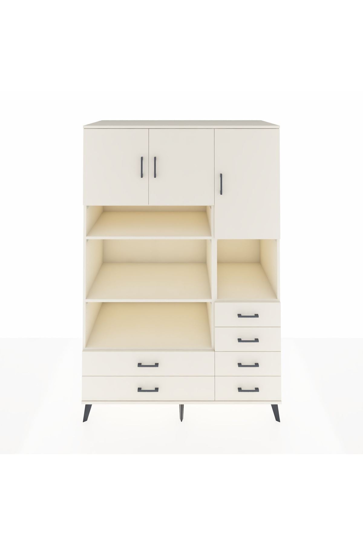 Kronos Dolap 9 Raflı 6 Çekmeceli 3 Kapaklı 132x59x195 Aytaşı-Aytaşı/Aytaşı