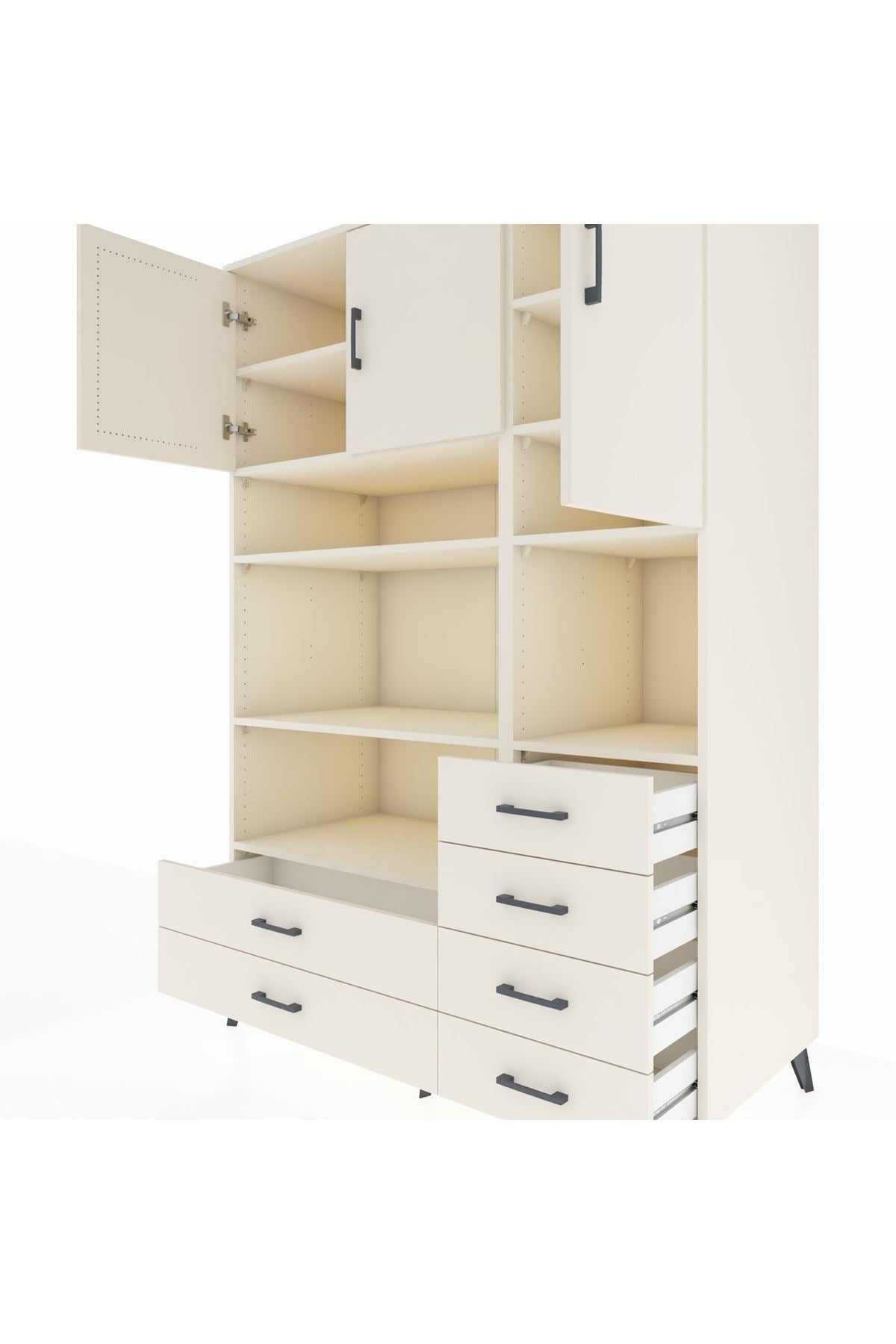 Kronos Dolap 9 Raflı 6 Çekmeceli 3 Kapaklı 132x59x195 Aytaşı-Aytaşı/Aytaşı