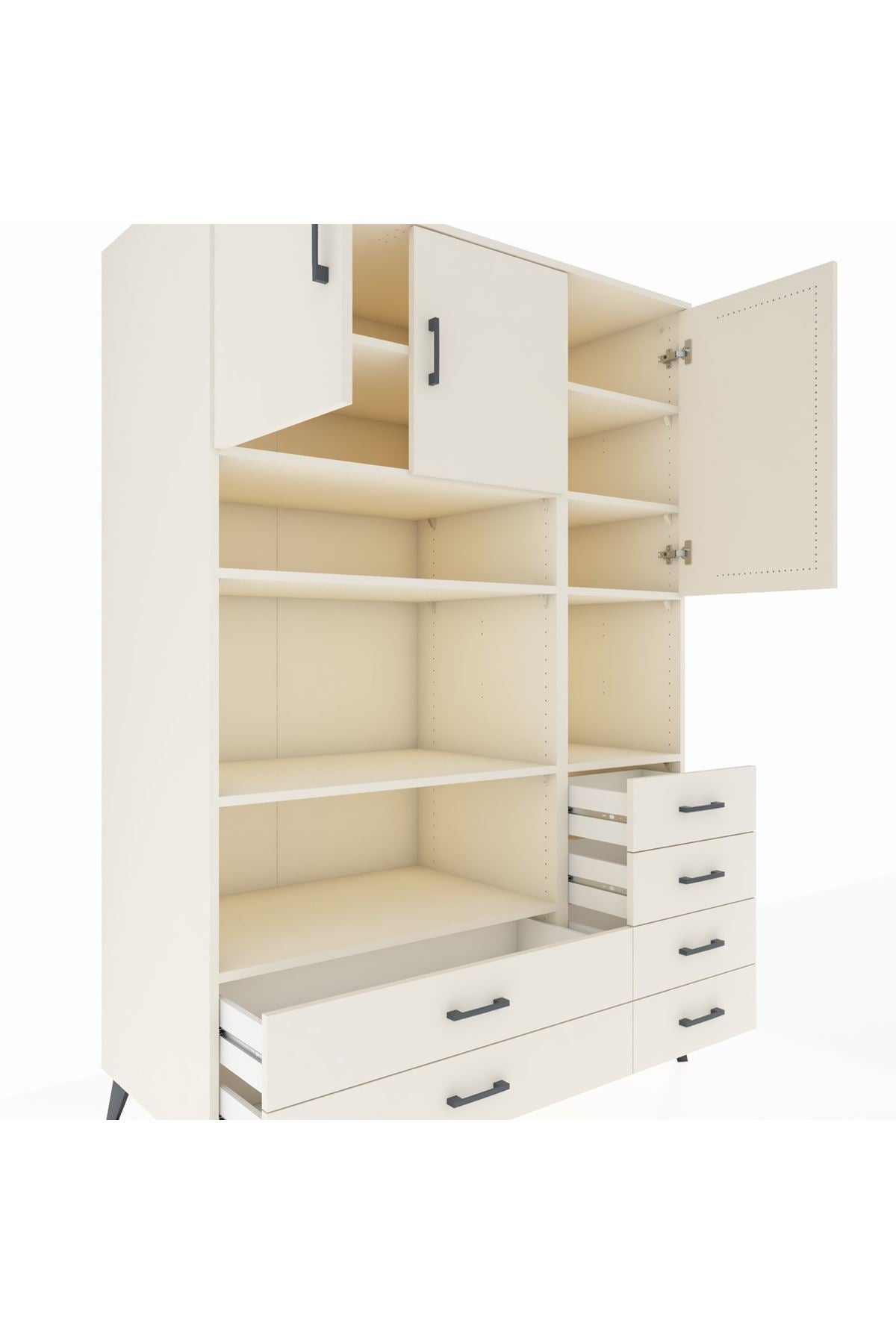 Kronos Dolap 9 Raflı 6 Çekmeceli 3 Kapaklı 132x59x195 Aytaşı-Aytaşı/Aytaşı