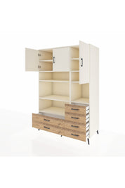 Kronos Dolap 9 Raflı 6 Çekmeceli 3 Kapaklı 132x59x195 Aytaşı-Aytaşı/Çam