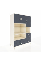 Kronos Dolap 9 Raflı 6 Çekmeceli 3 Kapaklı 132x59x195 Aytaşı-Antrasit/Antrasit