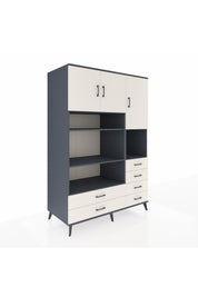 Kronos Dolap 9 Raflı 6 Çekmeceli 3 Kapaklı 132x59x195 Antrasit-Aytaşı/Aytaşı