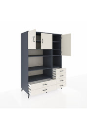 Kronos Dolap 9 Raflı 6 Çekmeceli 3 Kapaklı 132x59x195 Antrasit-Aytaşı/Aytaşı