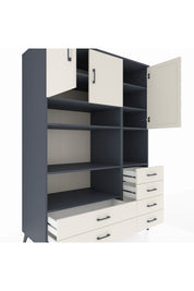 Kronos Dolap 9 Raflı 6 Çekmeceli 3 Kapaklı 132x59x195 Antrasit-Aytaşı/Aytaşı