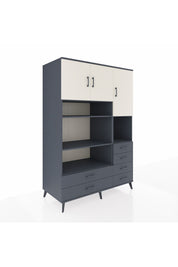 Kronos Dolap 9 Raflı 6 Çekmeceli 3 Kapaklı 132x59x195 Antrasit-Aytaşı/Antrasit