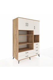 Kronos Dolap 9 Raflı 6 Çekmeceli 3 Kapaklı 132x59x195 Çam-Aytaşı/Aytaşı