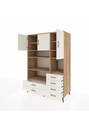 Kronos Dolap 9 Raflı 6 Çekmeceli 3 Kapaklı 132x59x195 Çam-Aytaşı/Aytaşı
