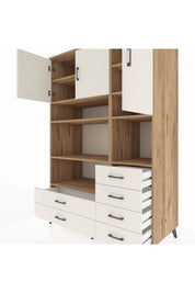 Kronos Dolap 9 Raflı 6 Çekmeceli 3 Kapaklı 132x59x195 Çam-Aytaşı/Aytaşı