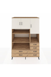 Kronos Dolap 9 Raflı 6 Çekmeceli 3 Kapaklı 132x59x195 Çam-Aytaşı/Çam