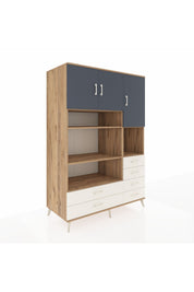 Kronos Dolap 9 Raflı 6 Çekmeceli 3 Kapaklı 132x59x195 Çam-Antrasit/Aytaşı