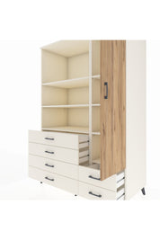 Kronos Dolap 7 Raflı 6 Çekmeceli Tek Kapaklı 132x59x195 Aytaşı-Çam/Aytaşı