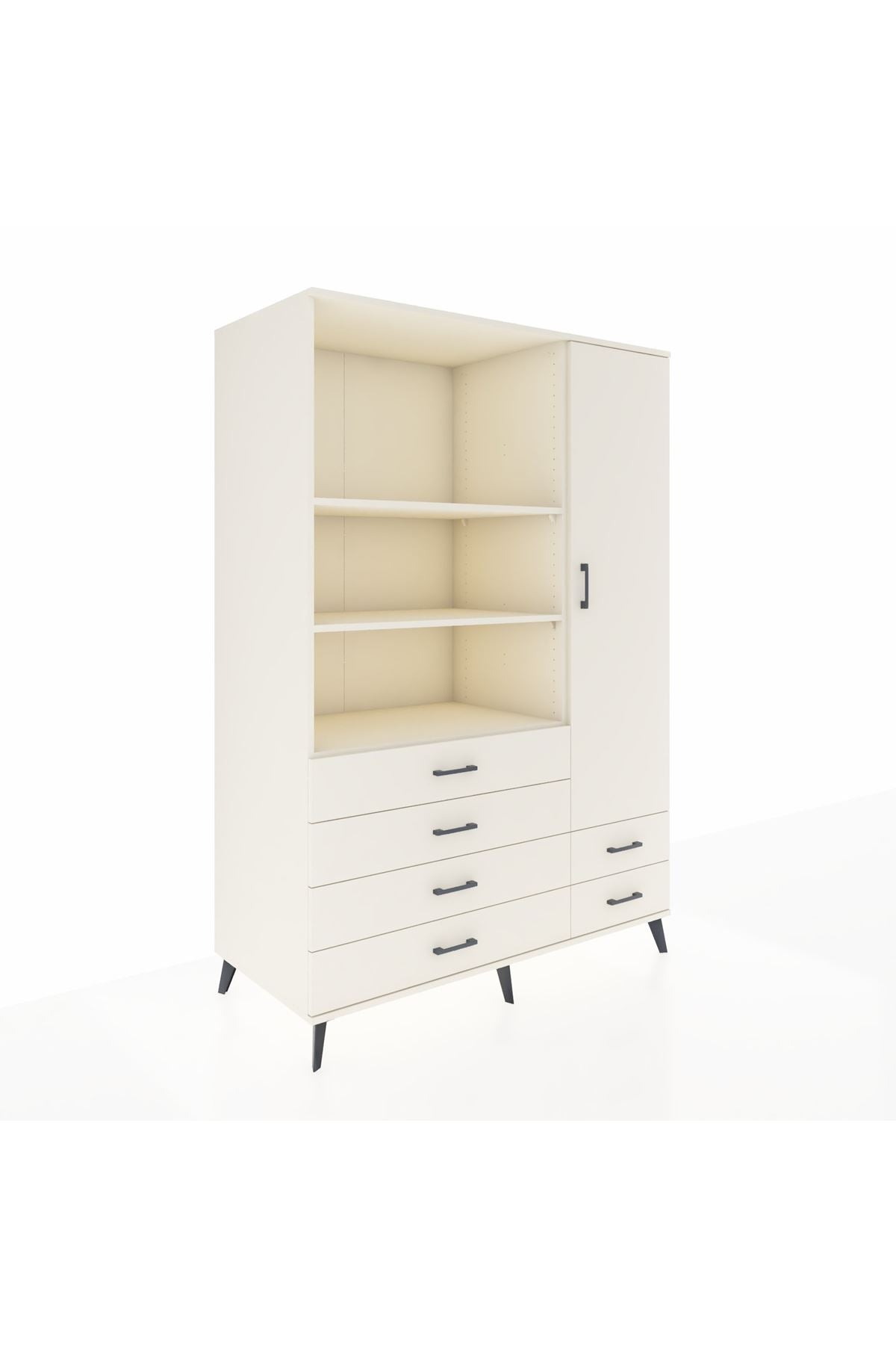 Kronos Dolap 7 Raflı 6 Çekmeceli Tek Kapaklı 132x59x195 Aytaşı-Aytaşı/Aytaşı