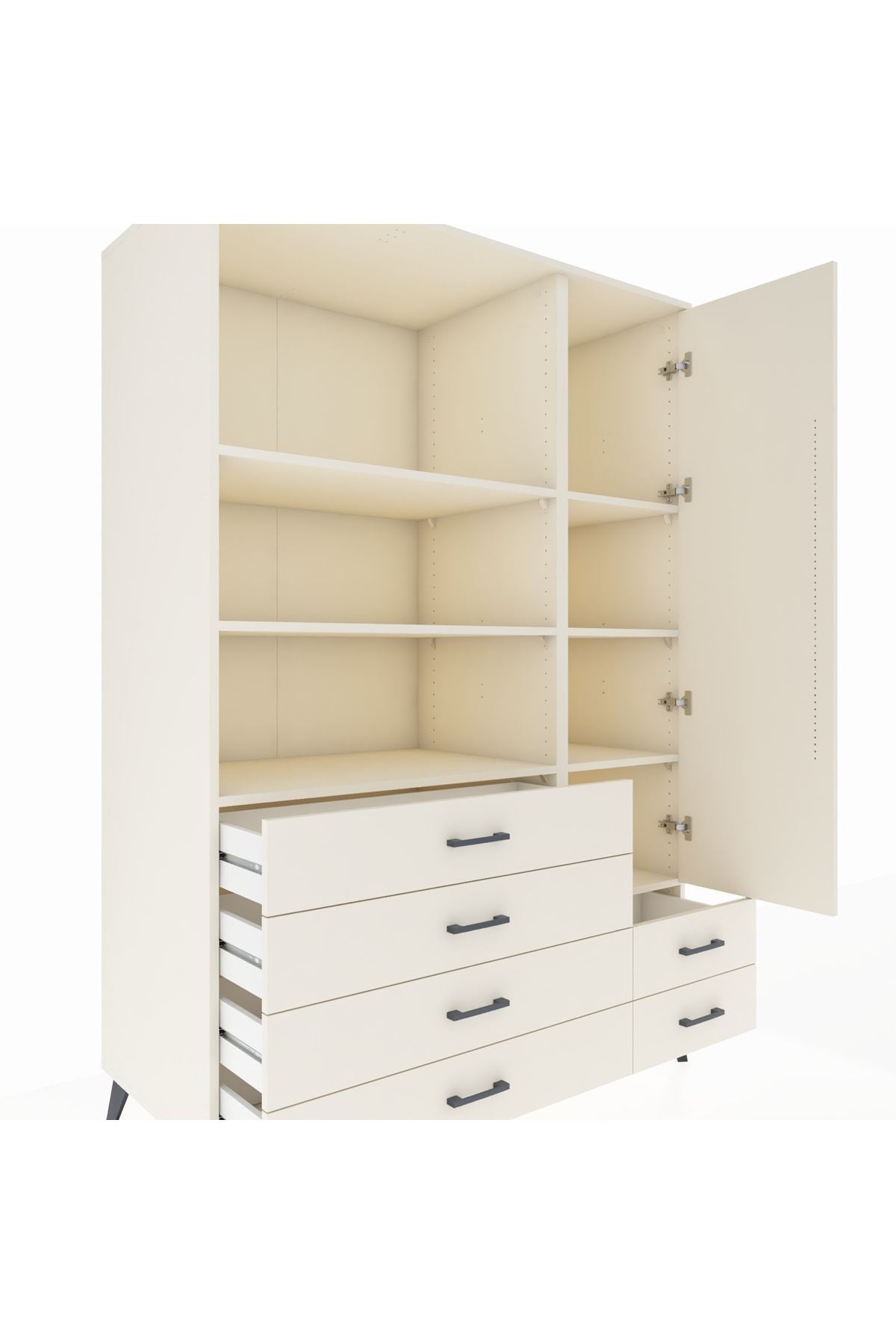 Kronos Dolap 7 Raflı 6 Çekmeceli Tek Kapaklı 132x59x195 Aytaşı-Aytaşı/Aytaşı