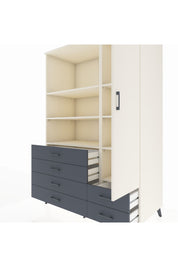 Kronos Dolap 7 Raflı 6 Çekmeceli Tek Kapaklı 132x59x195 Aytaşı-Aytaşı/Antrasit