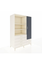 Kronos Dolap 7 Raflı 6 Çekmeceli Tek Kapaklı 132x59x195 Aytaşı-Antrasit/Aytaşı