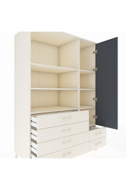 Kronos Dolap 7 Raflı 6 Çekmeceli Tek Kapaklı 132x59x195 Aytaşı-Antrasit/Aytaşı