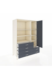 Kronos Dolap 7 Raflı 6 Çekmeceli Tek Kapaklı 132x59x195 Aytaşı-Antrasit/Antrasit