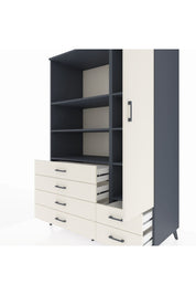 Kronos Dolap 7 Raflı 6 Çekmeceli Tek Kapaklı 132x59x195 Antrasit-Aytaşı/Aytaşı