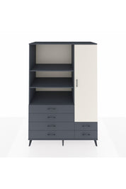 Kronos Dolap 7 Raflı 6 Çekmeceli Tek Kapaklı 132x59x195 Antrasit-Aytaşı/Antrasit