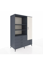 Kronos Dolap 7 Raflı 6 Çekmeceli Tek Kapaklı 132x59x195 Antrasit-Aytaşı/Antrasit