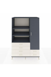 Kronos Dolap 7 Raflı 6 Çekmeceli Tek Kapaklı 132x59x195 Antrasit-Antrasit/Aytaşı