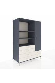 Kronos Dolap 7 Raflı 6 Çekmeceli Tek Kapaklı 132x59x195 Antrasit-Antrasit/Aytaşı