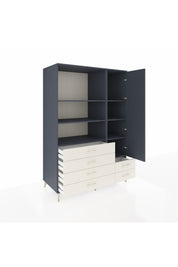 Kronos Dolap 7 Raflı 6 Çekmeceli Tek Kapaklı 132x59x195 Antrasit-Antrasit/Aytaşı