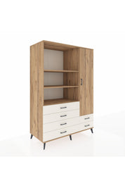 Kronos Dolap 7 Raflı 6 Çekmeceli Tek Kapaklı 132x59x195 Çam-Çam/Aytaşı