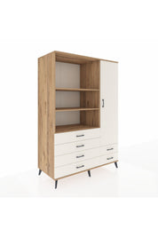 Kronos Dolap 7 Raflı 6 Çekmeceli Tek Kapaklı 132x59x195 Çam-Aytaşı/Aytaşı