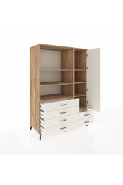 Kronos Dolap 7 Raflı 6 Çekmeceli Tek Kapaklı 132x59x195 Çam-Aytaşı/Aytaşı