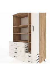 Kronos Dolap 7 Raflı 6 Çekmeceli Tek Kapaklı 132x59x195 Çam-Aytaşı/Aytaşı