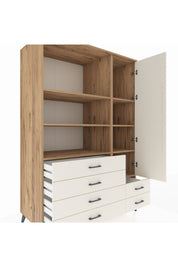 Kronos Dolap 7 Raflı 6 Çekmeceli Tek Kapaklı 132x59x195 Çam-Aytaşı/Aytaşı