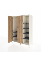 Kronos Dolap 6 Raflı 4 Kapaklı Tek Askılı 132x59x195 Aytaşı-Çam/Antrasit