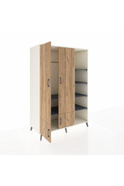 Kronos Dolap 6 Raflı 4 Kapaklı Tek Askılı 132x59x195 Aytaşı-Çam/Antrasit