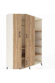 Kronos Dolap 6 Raflı 4 Kapaklı Tek Askılı 132x59x195 Aytaşı-Çam/Çam