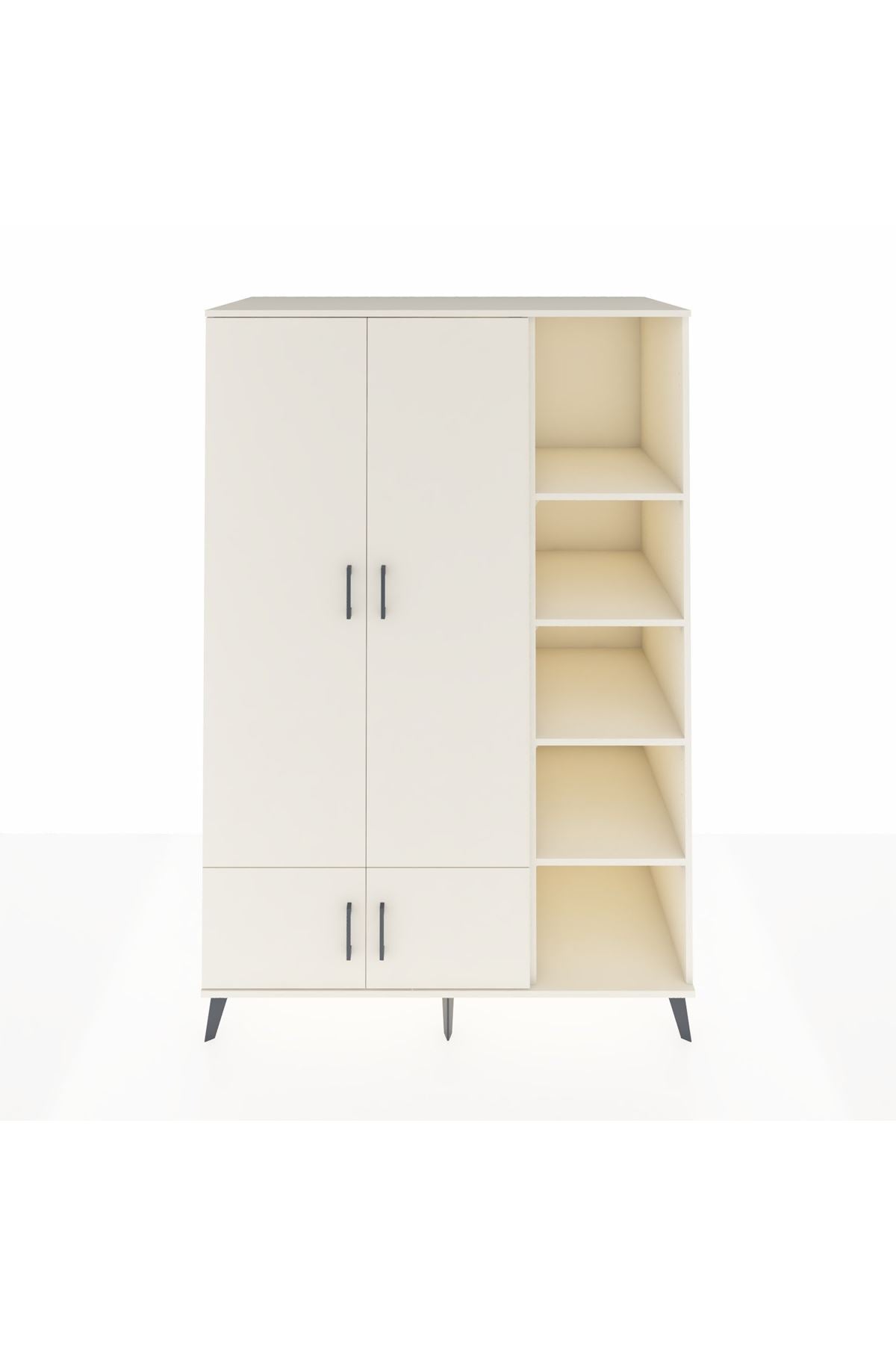 Kronos Dolap 6 Raflı 4 Kapaklı Tek Askılı 132x59x195 Aytaşı-Aytaşı/Aytaşı