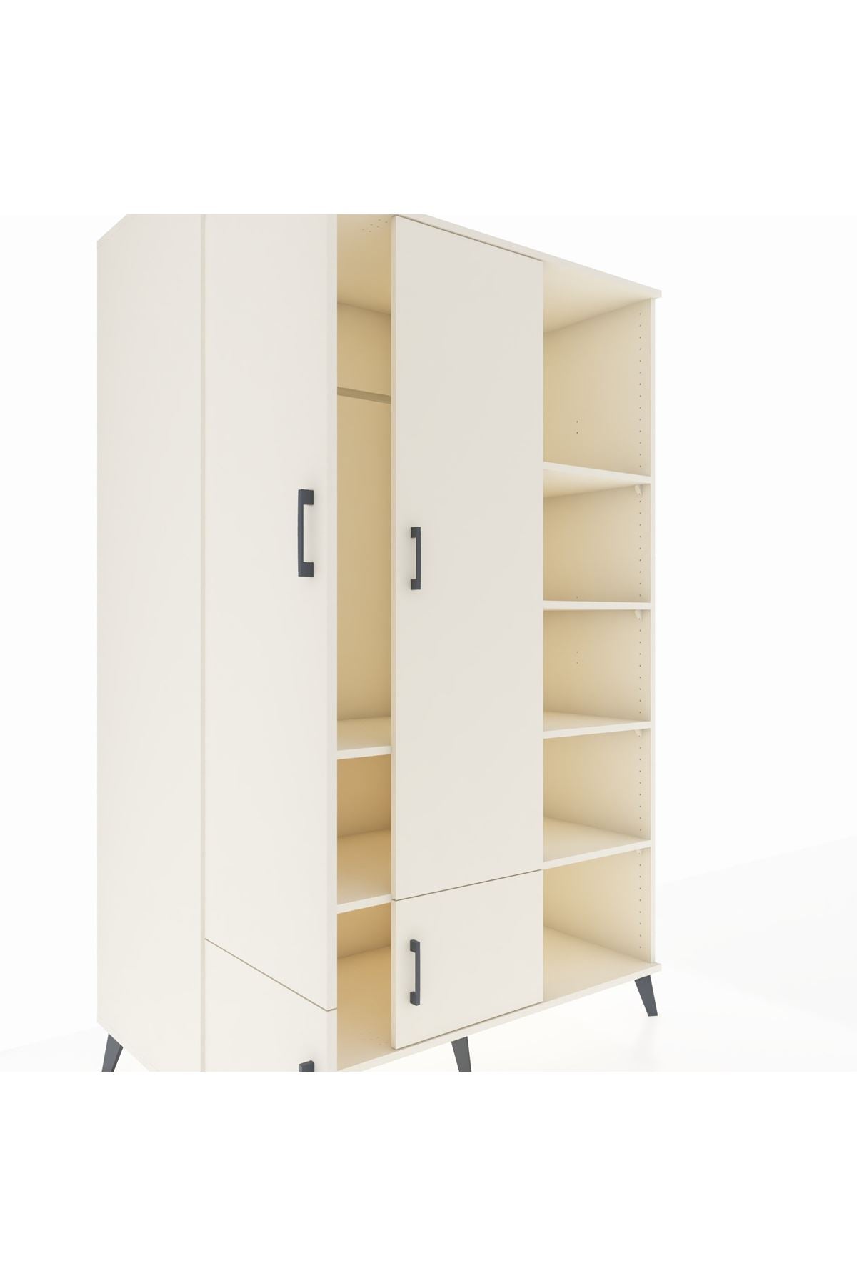 Kronos Dolap 6 Raflı 4 Kapaklı Tek Askılı 132x59x195 Aytaşı-Aytaşı/Aytaşı