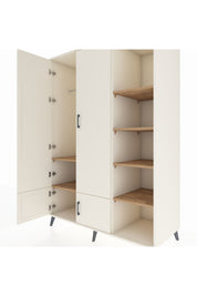 Kronos Dolap 6 Raflı 4 Kapaklı Tek Askılı 132x59x195 Aytaşı-Aytaşı/Çam