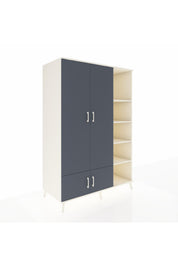Kronos Dolap 6 Raflı 4 Kapaklı Tek Askılı 132x59x195 Aytaşı-Antrasit/Aytaşı
