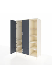 Kronos Dolap 6 Raflı 4 Kapaklı Tek Askılı 132x59x195 Aytaşı-Antrasit/Aytaşı