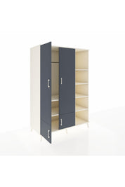 Kronos Dolap 6 Raflı 4 Kapaklı Tek Askılı 132x59x195 Aytaşı-Antrasit/Aytaşı