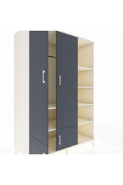 Kronos Dolap 6 Raflı 4 Kapaklı Tek Askılı 132x59x195 Aytaşı-Antrasit/Aytaşı