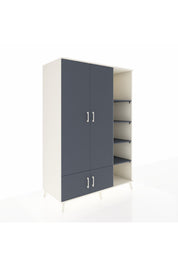 Kronos Dolap 6 Raflı 4 Kapaklı Tek Askılı 132x59x195 Aytaşı-Antrasit/Antrasit