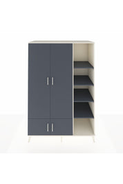 Kronos Dolap 6 Raflı 4 Kapaklı Tek Askılı 132x59x195 Aytaşı-Antrasit/Antrasit