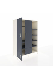 Kronos Dolap 6 Raflı 4 Kapaklı Tek Askılı 132x59x195 Aytaşı-Antrasit/Antrasit