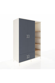Kronos Dolap 6 Raflı 4 Kapaklı Tek Askılı 132x59x195 Aytaşı-Antrasit/Çam