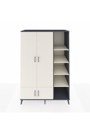 Kronos Dolap 6 Raflı 4 Kapaklı Tek Askılı 132x59x195 Antrasit-Aytaşı/Aytaşı