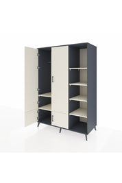 Kronos Dolap 6 Raflı 4 Kapaklı Tek Askılı 132x59x195 Antrasit-Aytaşı/Aytaşı